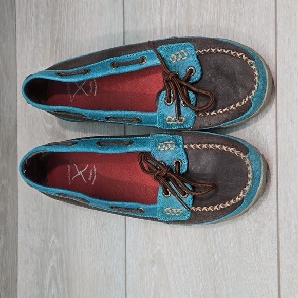 Twisted X Womens Leather Driving Moc Loafer boots shoes sz 9M - Picture 3 of 11